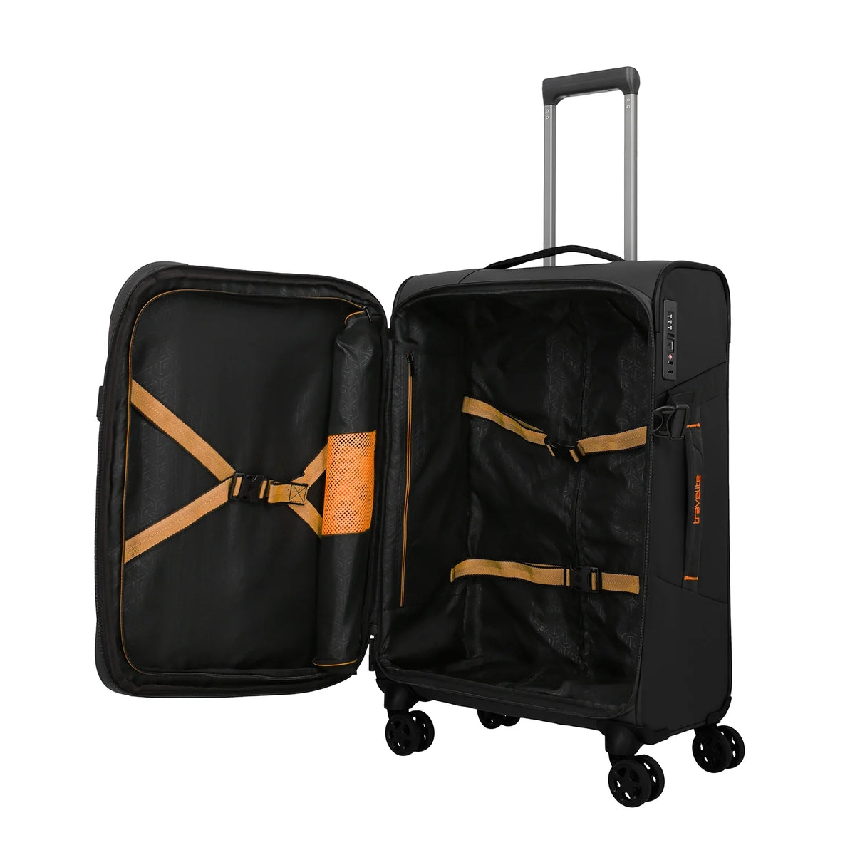 Travelite Briize 4-Rollen Trolley M 67 cm - Packgurte und Dehnfalte für mehr Volumen