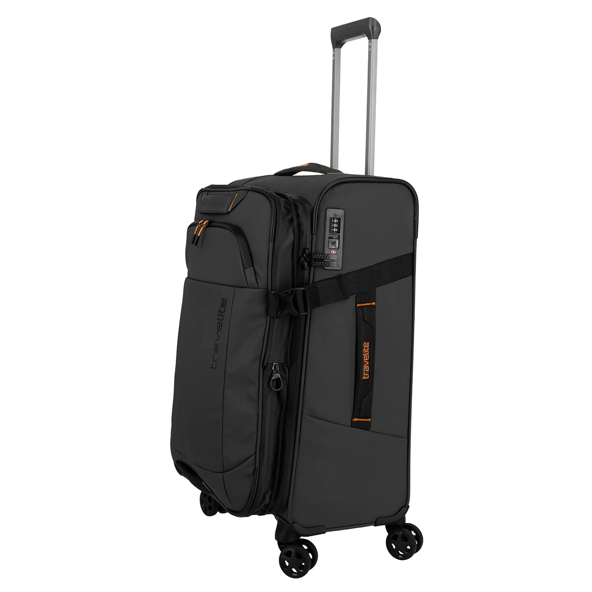 Travelite Briize 4-Rollen Trolley M 67 cm - erweiterbares Volumen durch Dehnfalte