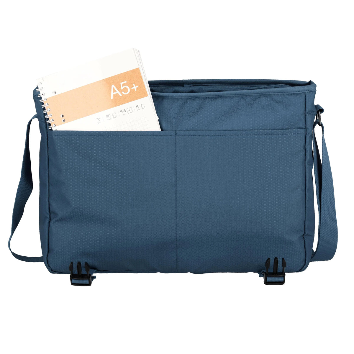 Travelite Skaii Messenger 41 cm - blau - aufgeklappt mit Innenfächern