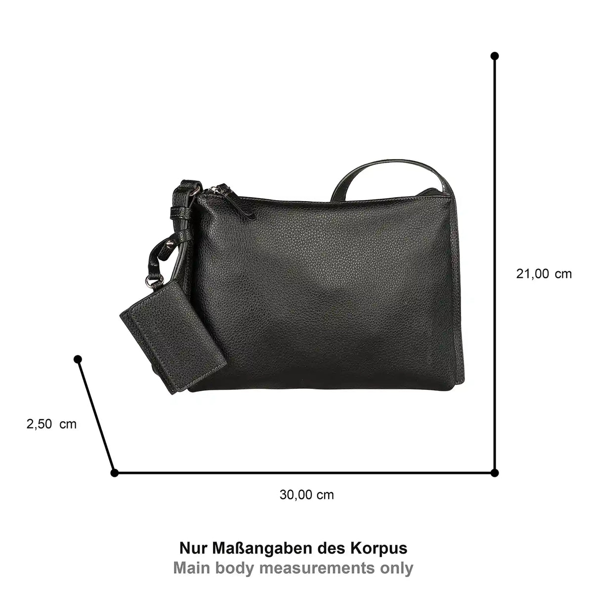 Außenmaße der Tom Tailor Amarea Hobo Bag 31 cm - Black