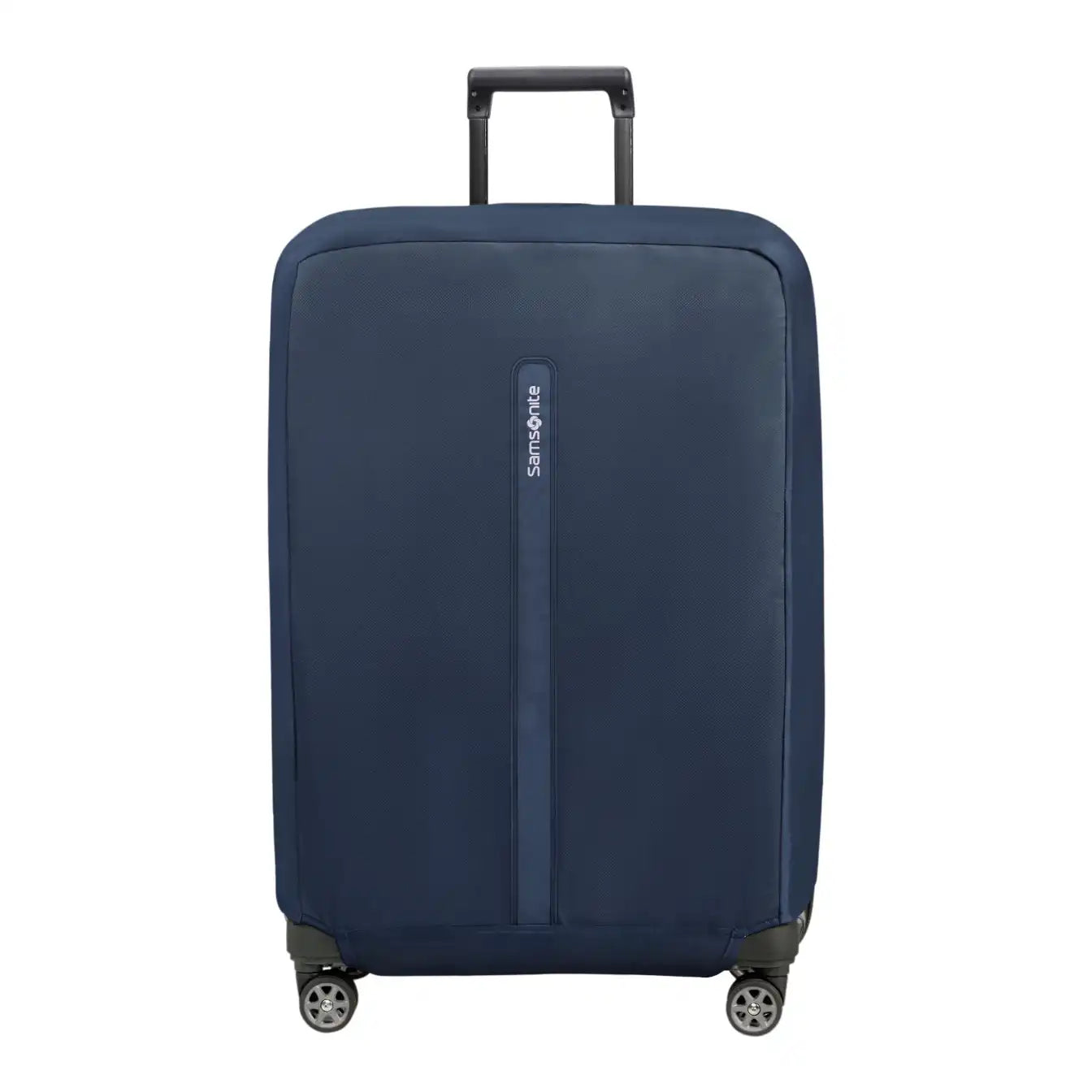 Samsonite TA Revolution faltbare Kofferhülle L in Midnight Blue – robuster, elastischer Schutzüberzug für große Reisekoffer