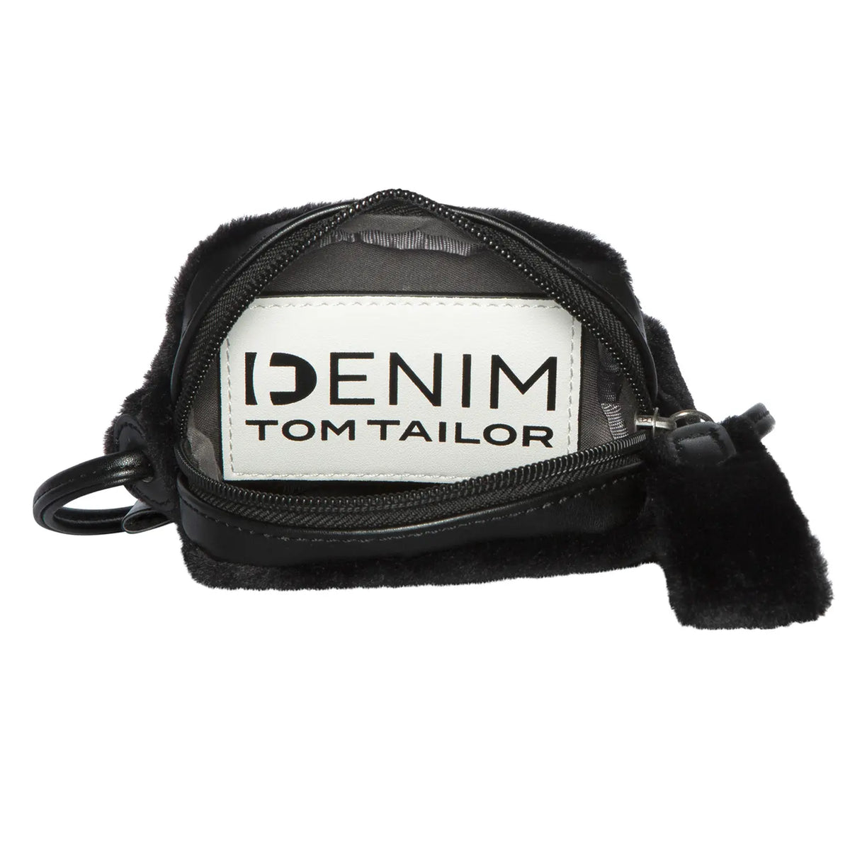 Innenansicht der kuschelig weichen Tom Tailor Denim Klara Handytasche in Schwarz