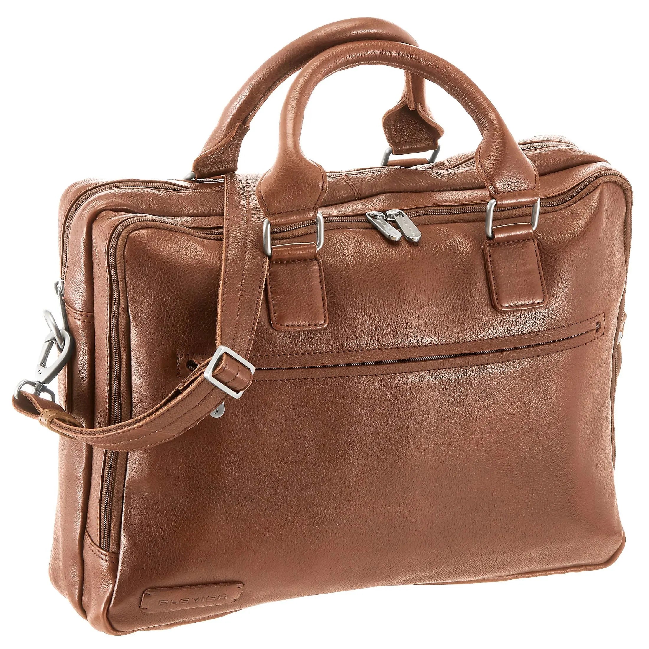 Plevier 470 Serie Aktentasche mit Laptopfach 41 cm - cognac