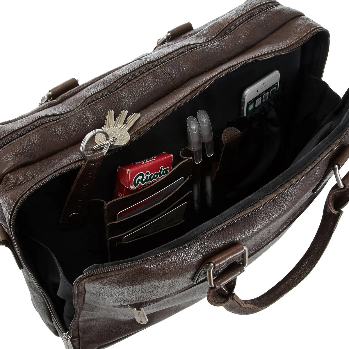 Plevier 470 Serie Aktentasche mit Laptopfach 41 cm - cognac