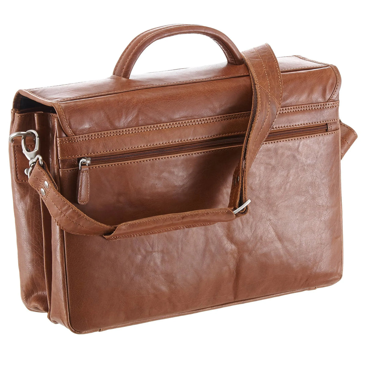 Plevier 600 Serie Business-Laptoptasche 2-Fächer 39 cm - cognac