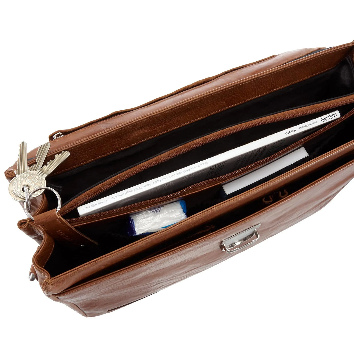 Plevier 600 Serie Business-Laptoptasche 2-Fächer 39 cm - cognac