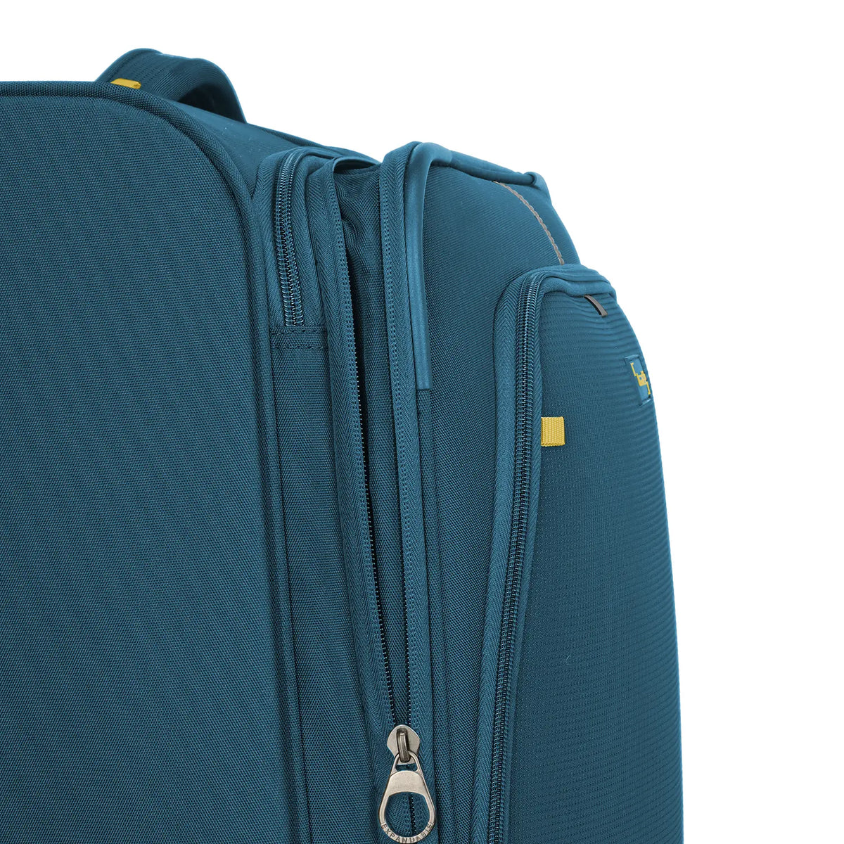 Travelite Umbria Trolley in Petrol-Blau - Detailbild der Dehnfalte vom großen Koffer