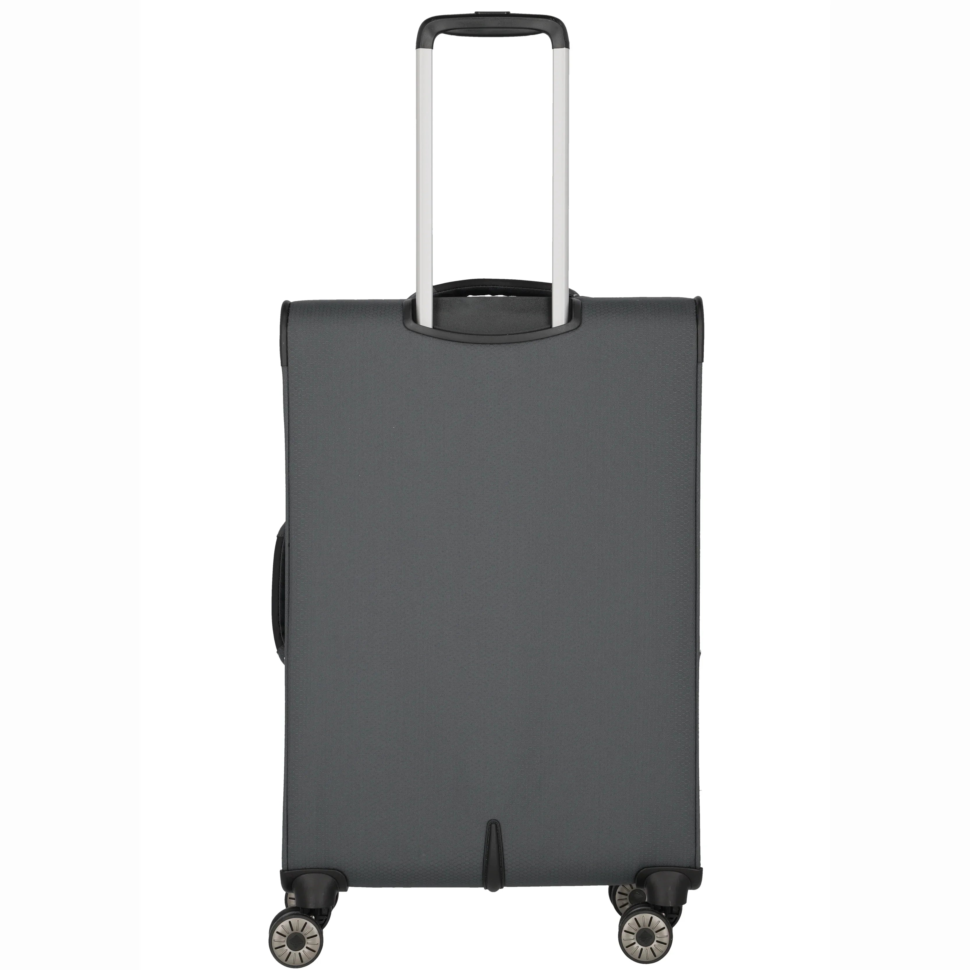 Travelite Skaii 4-Rollen Trolley 67 cm - grau- Rückansicht, Gestänge sichtbar
