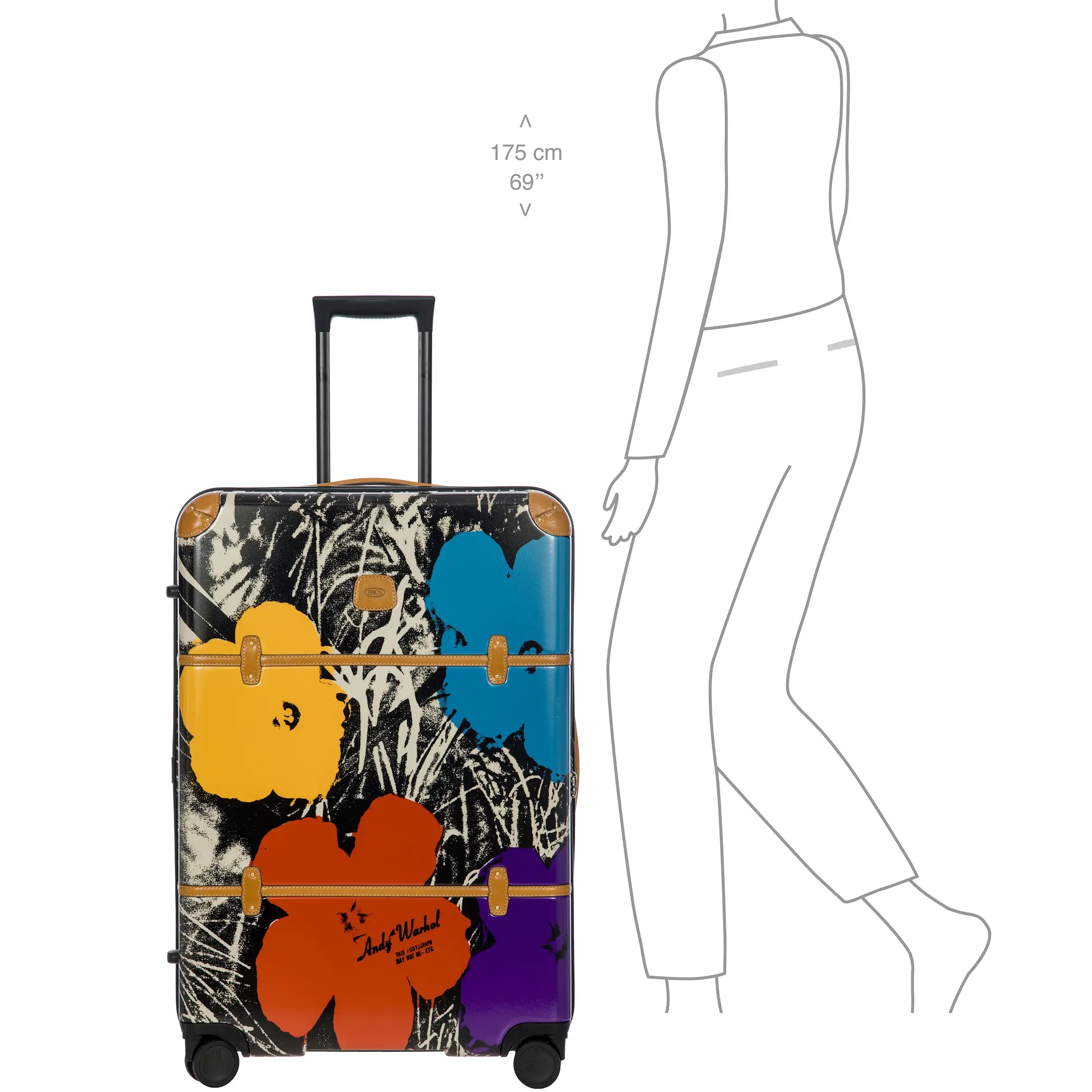 Brics Andy Warhol 4-Rollen Trolley 76 cm - Cream Coloured Flowers