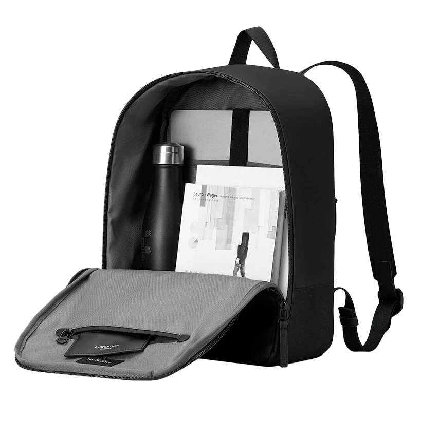 Gaston Luga Däsh Daily Backpack – moderner schwarzer Rucksack für Alltag, Arbeit und Uni