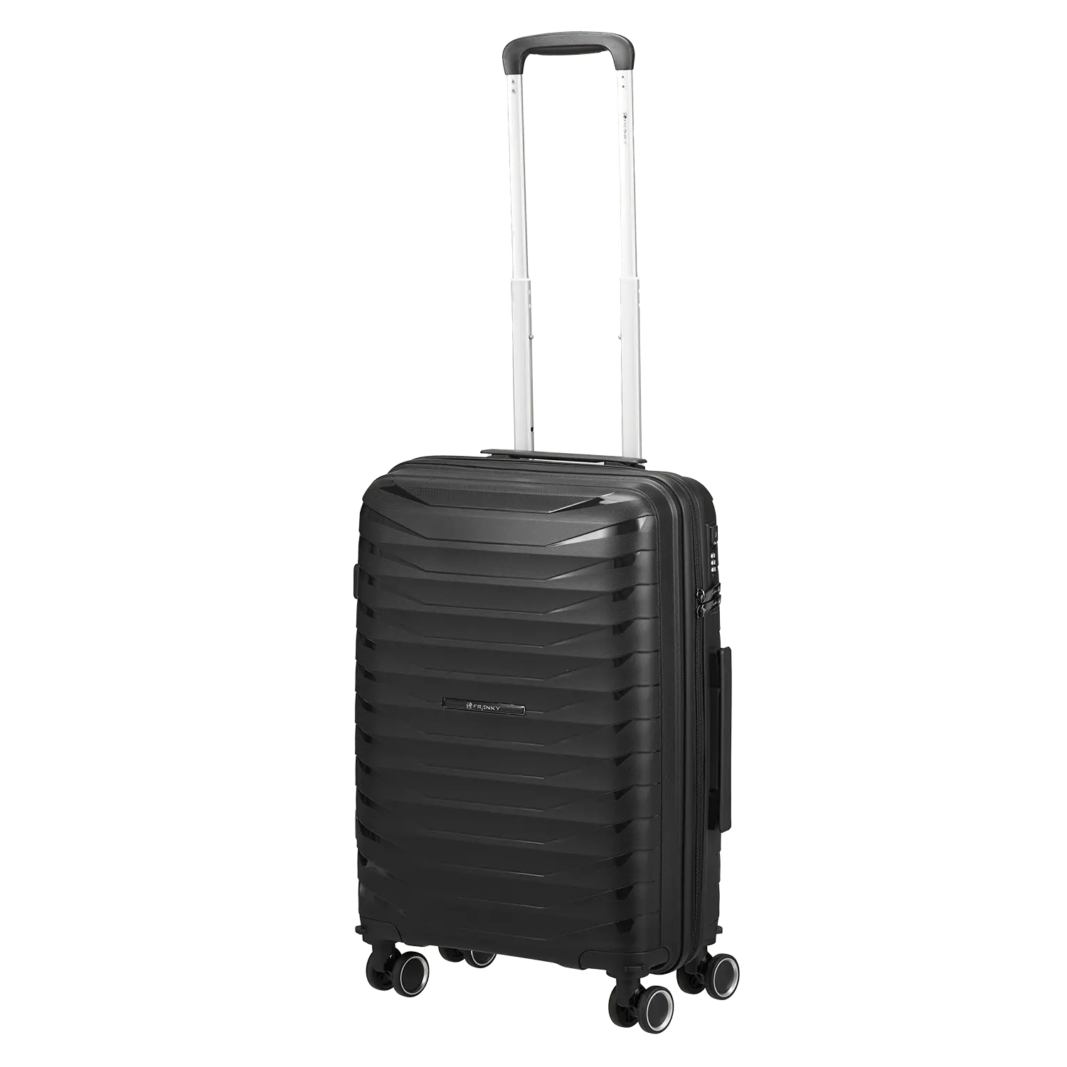 Franky PP15 4-Rollen Trolley S 58 cm in schwarz - Frontansicht mit TSA-Zahlenschloss