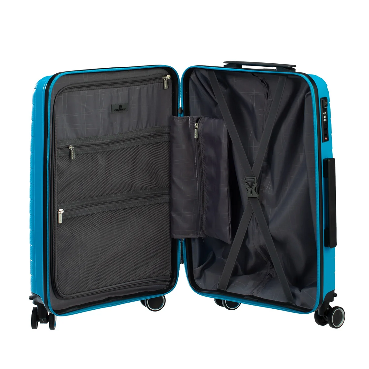 Franky PP15 Light Blue Koffer Innenausstattung mit Packfächern