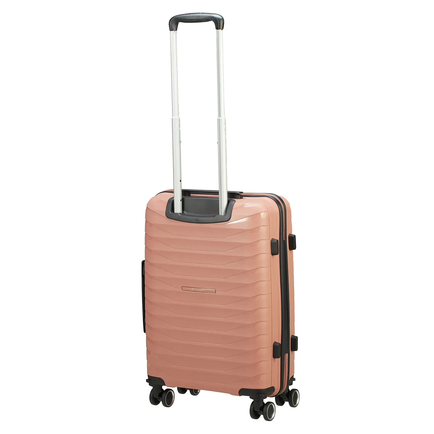 Franky PP15 Handgepäck Rose Gold Rückseite - Rückansicht robuste Polypropylen Hartschale