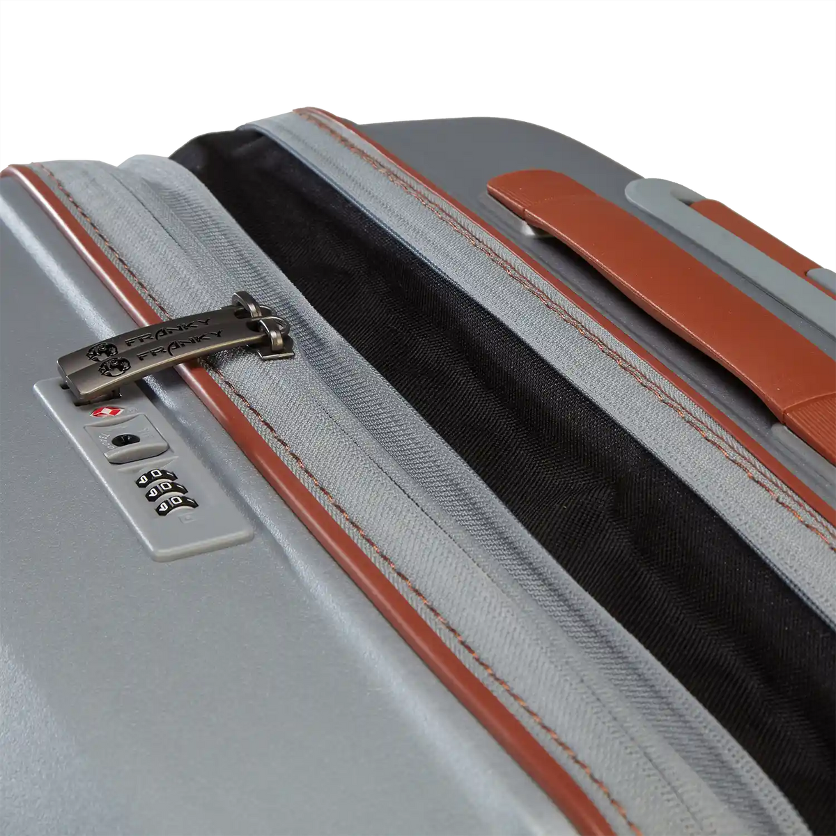 koffer-direkt.de PP21 4-Rollen Trolley M 67 cm – leichter, stabiler und eleganter Hartschalenkoffer in Silber Metallic mit Volumerweiterung
