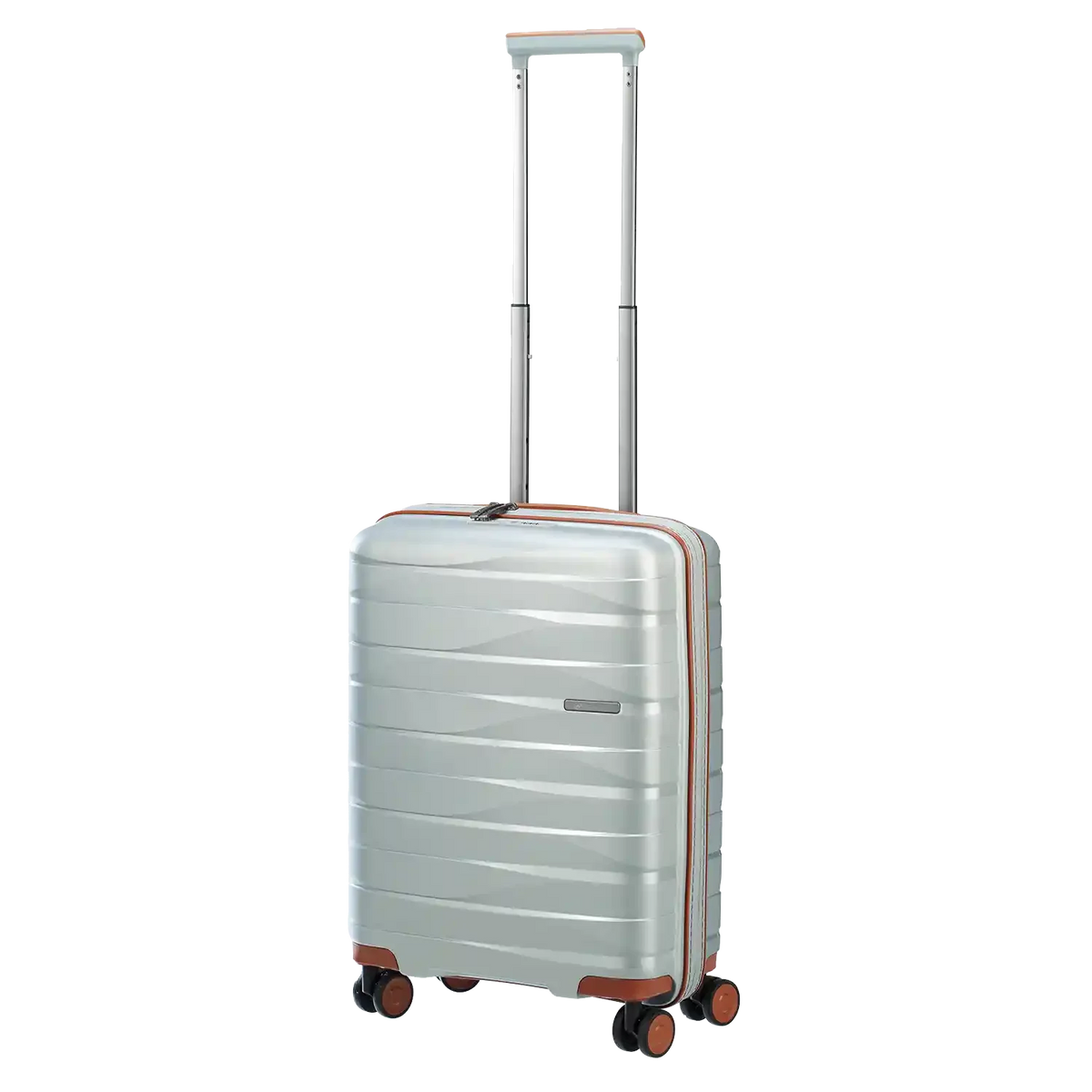 koffer-direkt.de PP21 4-Rollen Trolley S 55 cm Silver Metallic – eleganter Handgepäckkoffer im Metallic-Look