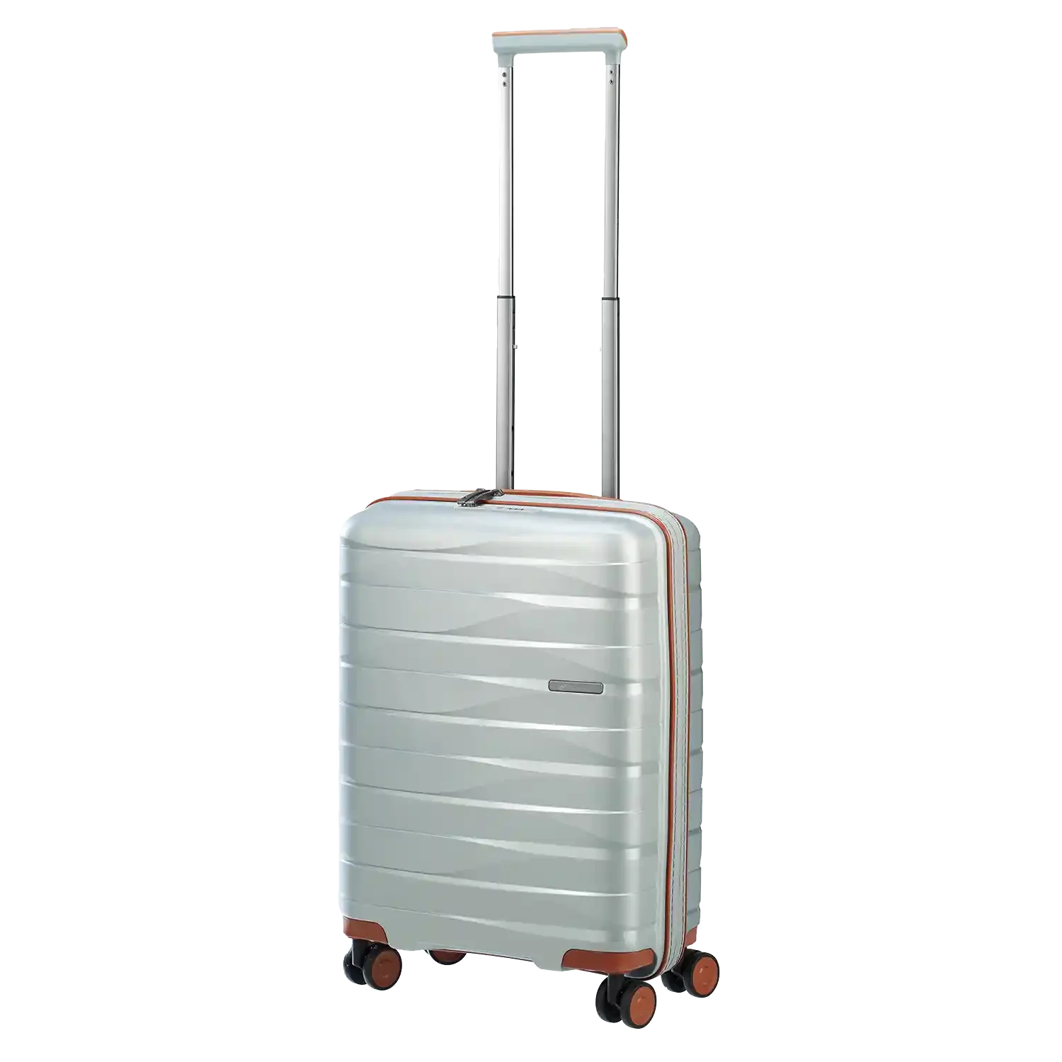 koffer-direkt.de PP21 4-Rollen Trolley S 55 cm Silver Metallic – eleganter Handgepäckkoffer im Metallic-Look