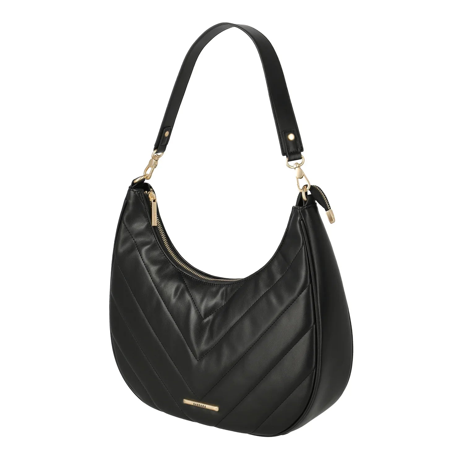 Seitenansicht Cozy Hobo Handtasche schwarz Barbara & travelite 