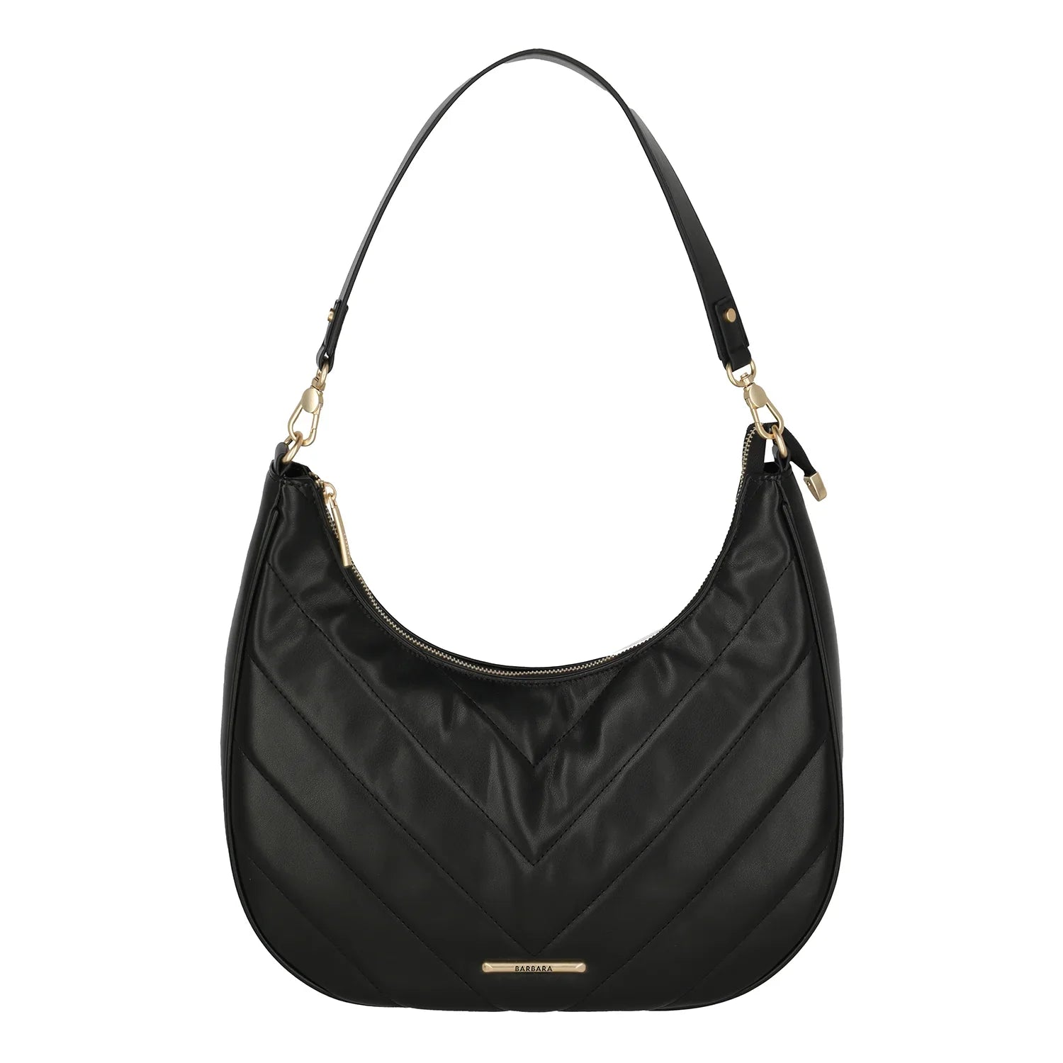 Vorderansicht Cozy Hobo Handtasche schwarz Barbara & travelite 