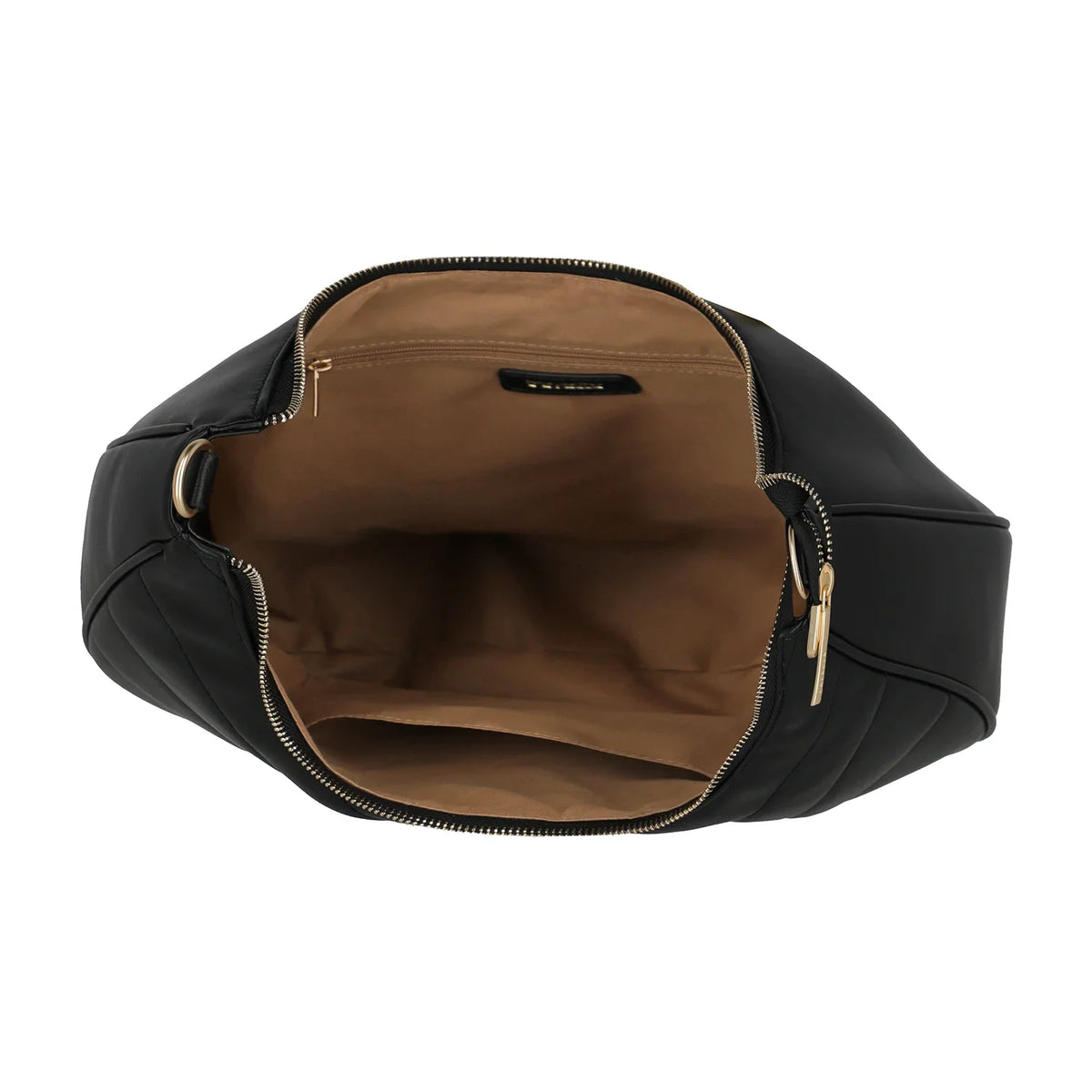 Geöffnete Cozy Hobo Handtasche schwarz Barbara & travelite 