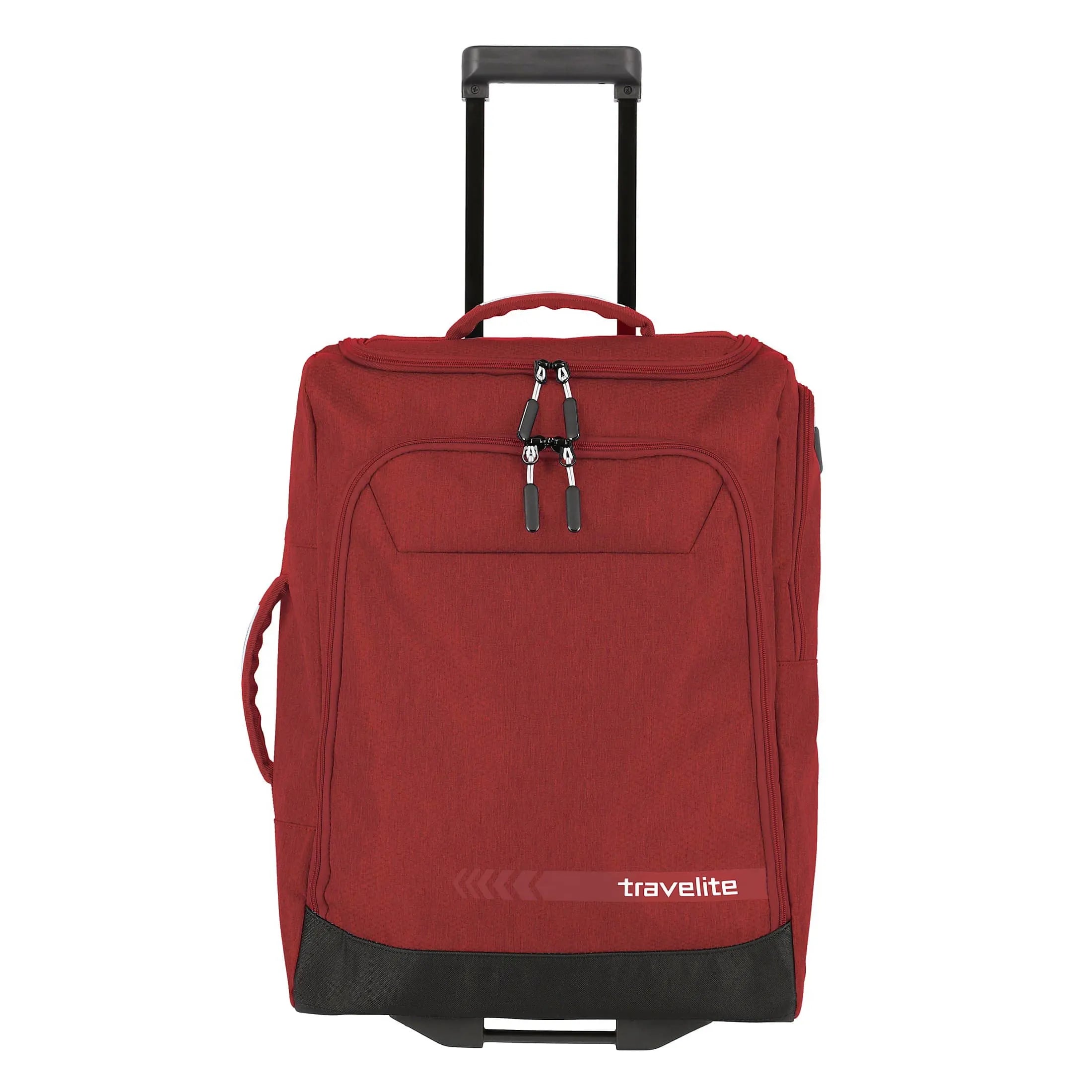 Front: Travelite Kick Off Trolley S 55 cm,  rot - Weichgepäck 2 Rollen, 40x55x20 cm, 2,4 kg