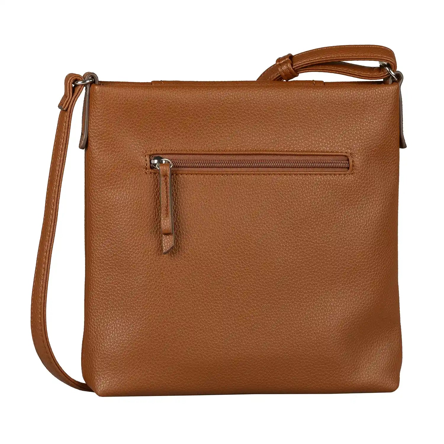 Tom Tailor Beca Cross Bag M 28 cm Rückansicht in braunem Cognac-Ton
