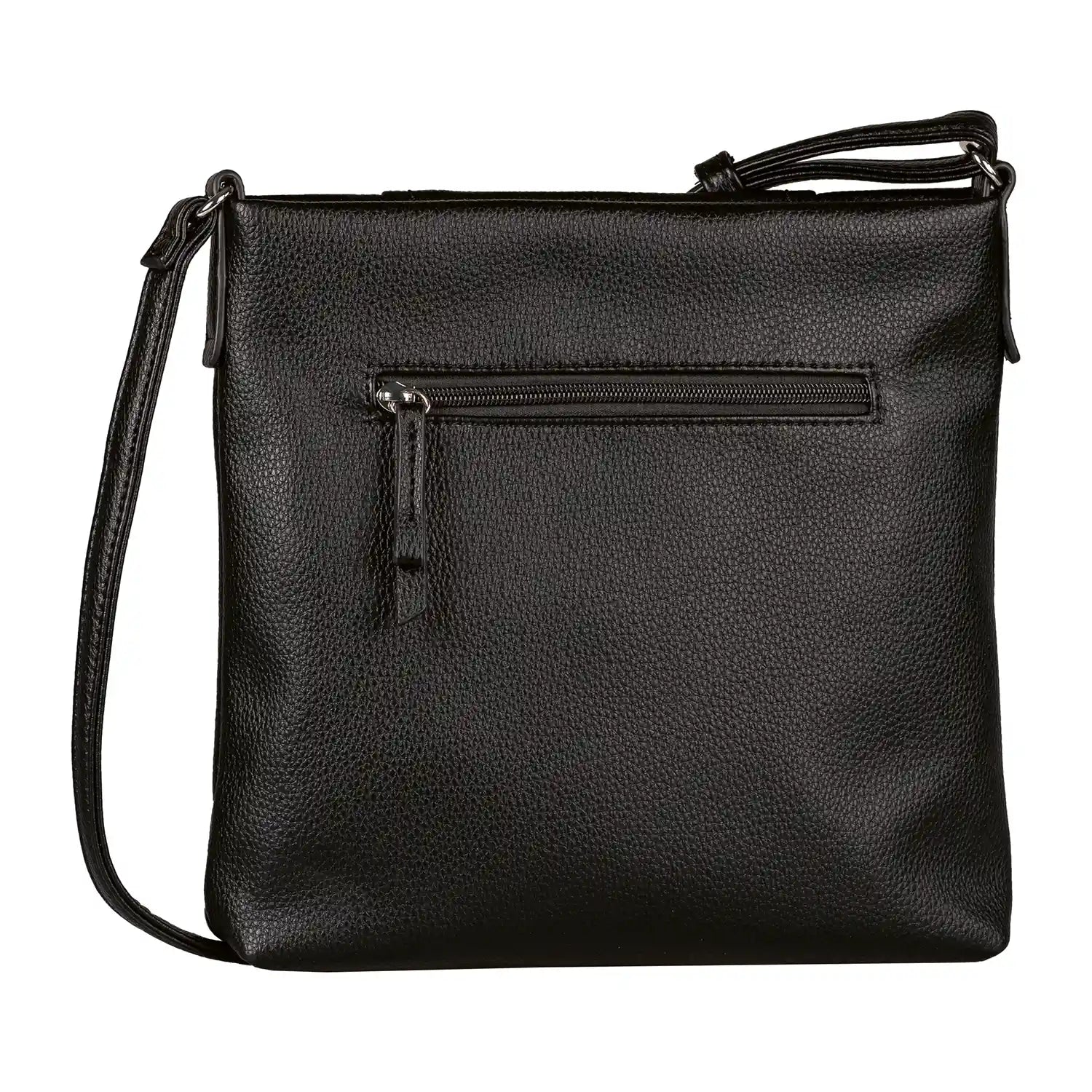 Tom Tailor Beca Umhängetasche 28 cm schwarz - Rückansicht mit verstellbarem Gurt