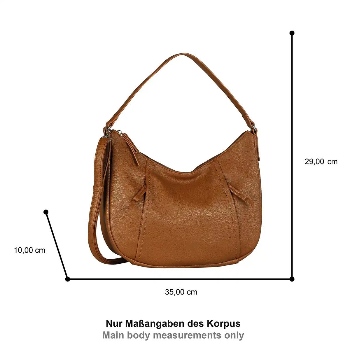Tom Tailor Beca Hobo Bag M 35 cm in Cognac – elegante Hobo-Tasche für Damen