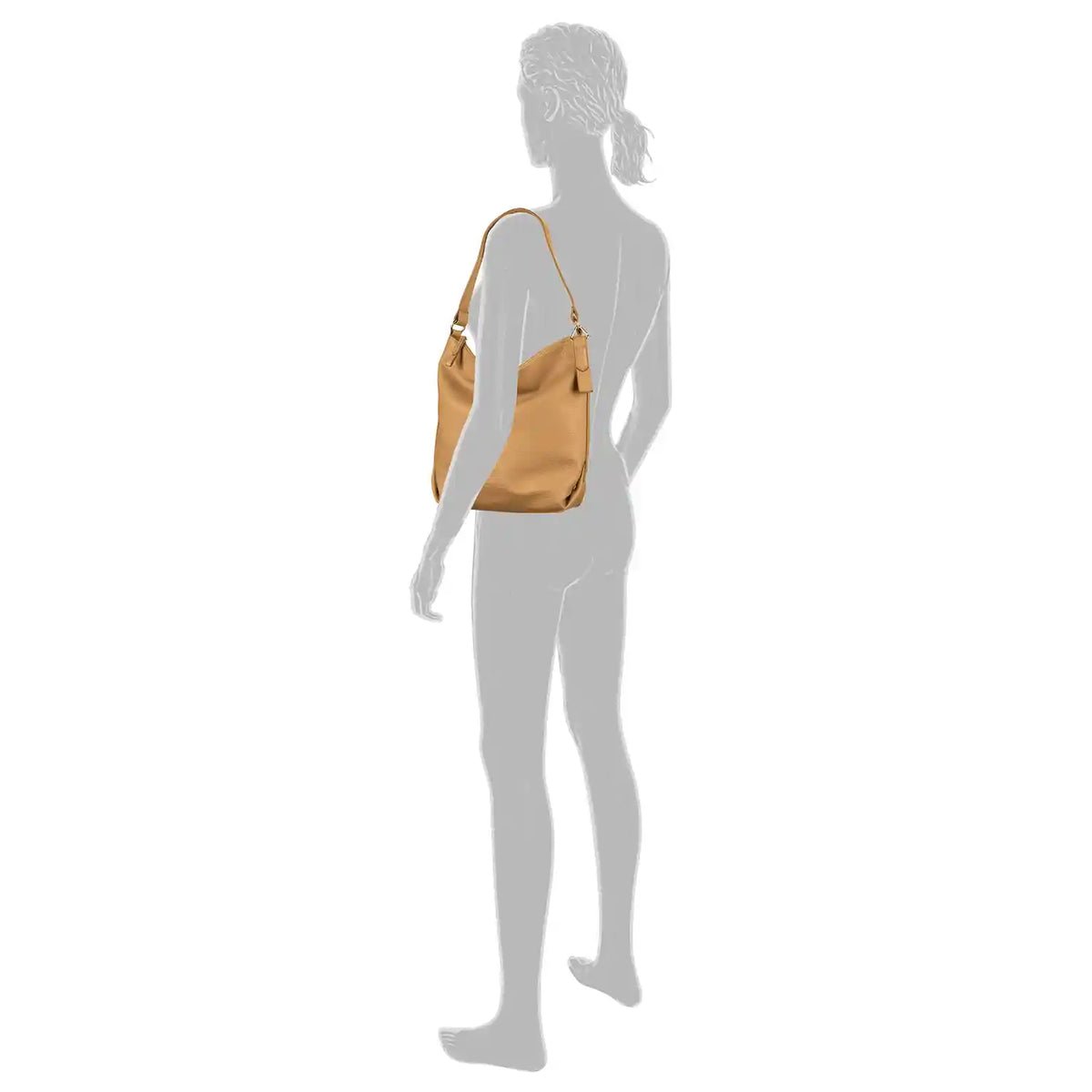 Tom Tailor Olive Hobo Bag Camel getragen - vielseitige mittelgroße Handtasche