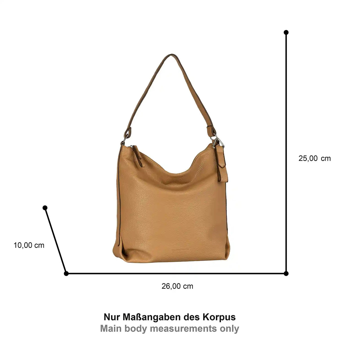 Tom Tailor Olive Hobo Bag M 33 cm in Camel als elegante Beuteltasche