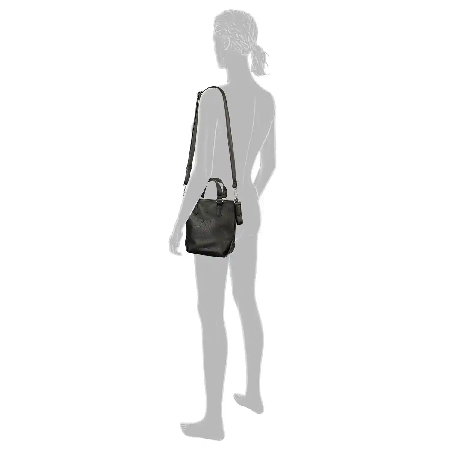 Über der Schulter getragene schwarze Tom Tailor Olive Zip Shopper S