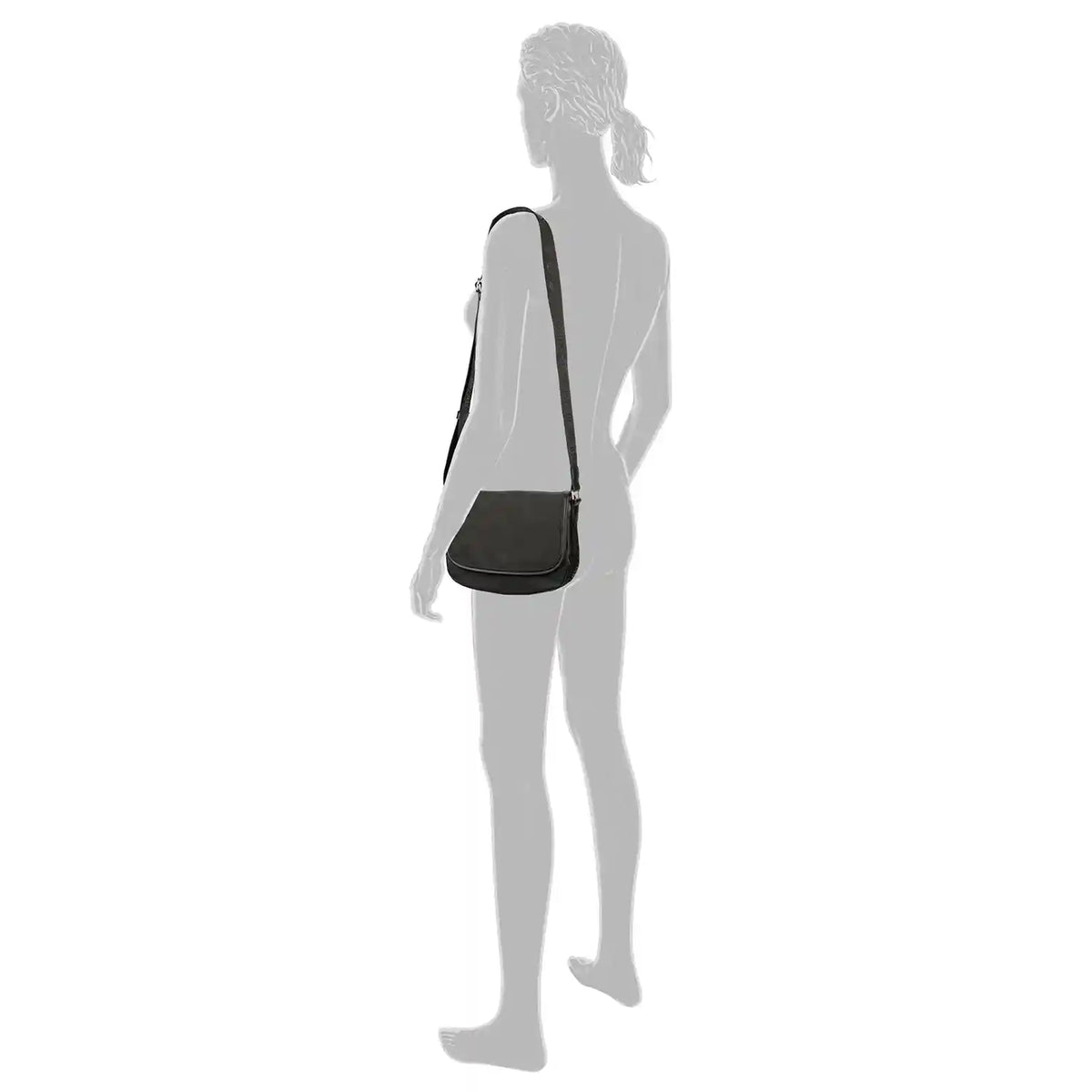 Über der Schulter getragene Tom Tailor Yara Saddle Bag in Schwarz