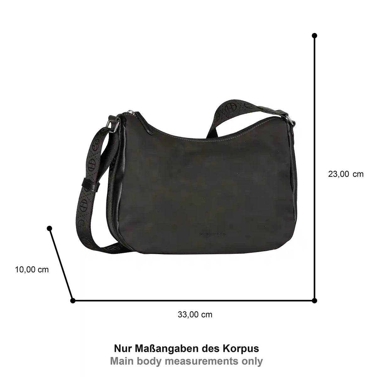 Maßangaben der Tom Tailor Yara Hobo Bag S 33 cm - Black