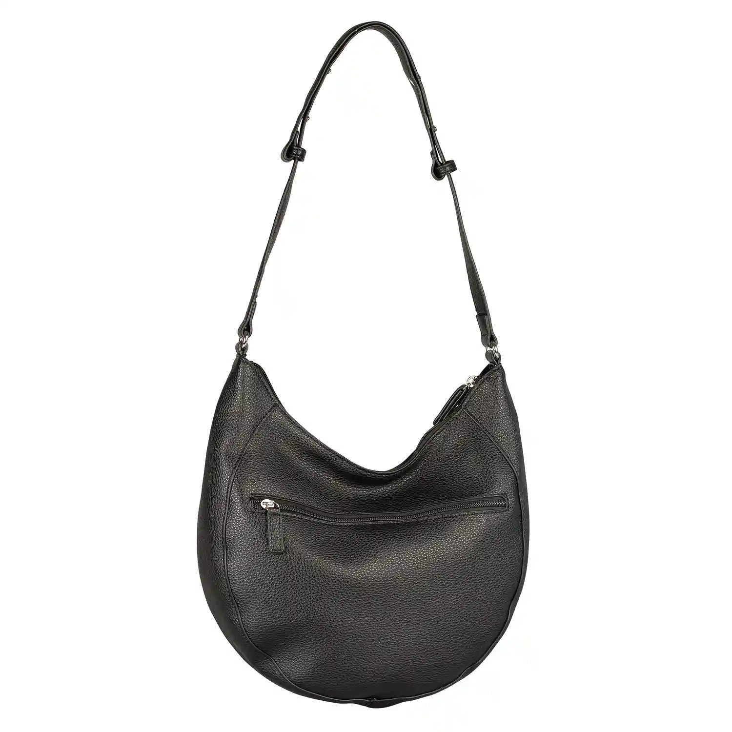 Rückseite Tom Tailor Dahlia Hobo Bag M 31 cm Schwarz – schlichtes Design mit Reißverschlussfac
