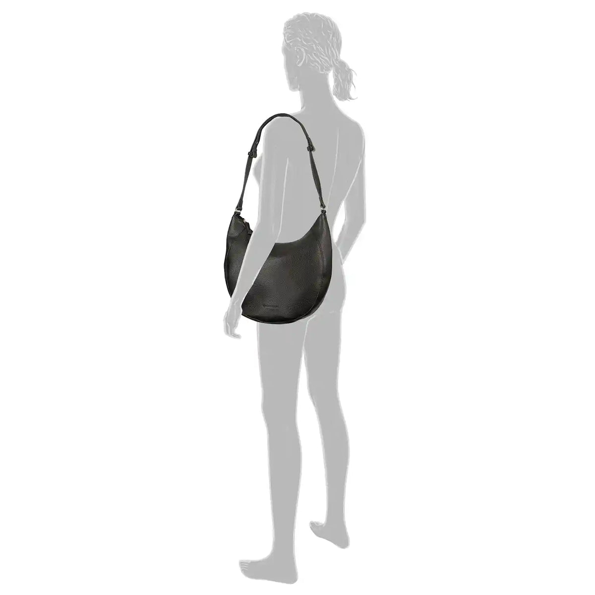 Tom Tailor Dahlia Hobo Bag M 31 cm Schwarz – über der Schulter getragen