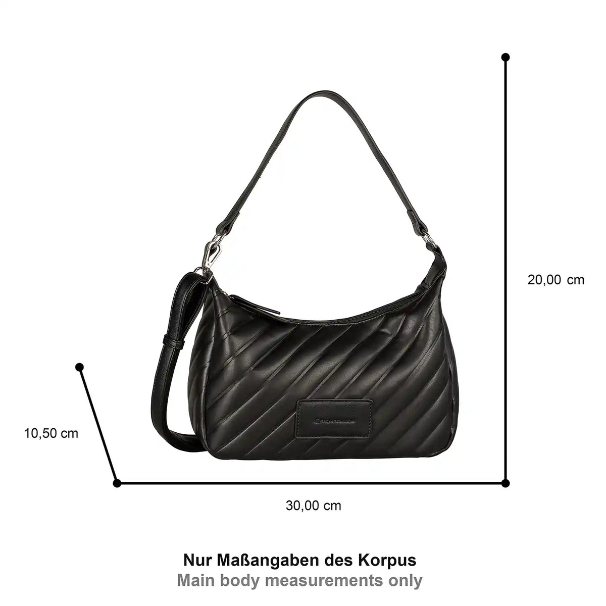 Tom Tailor Mirela schwarze Schultertasche 30 cm für den Alltag