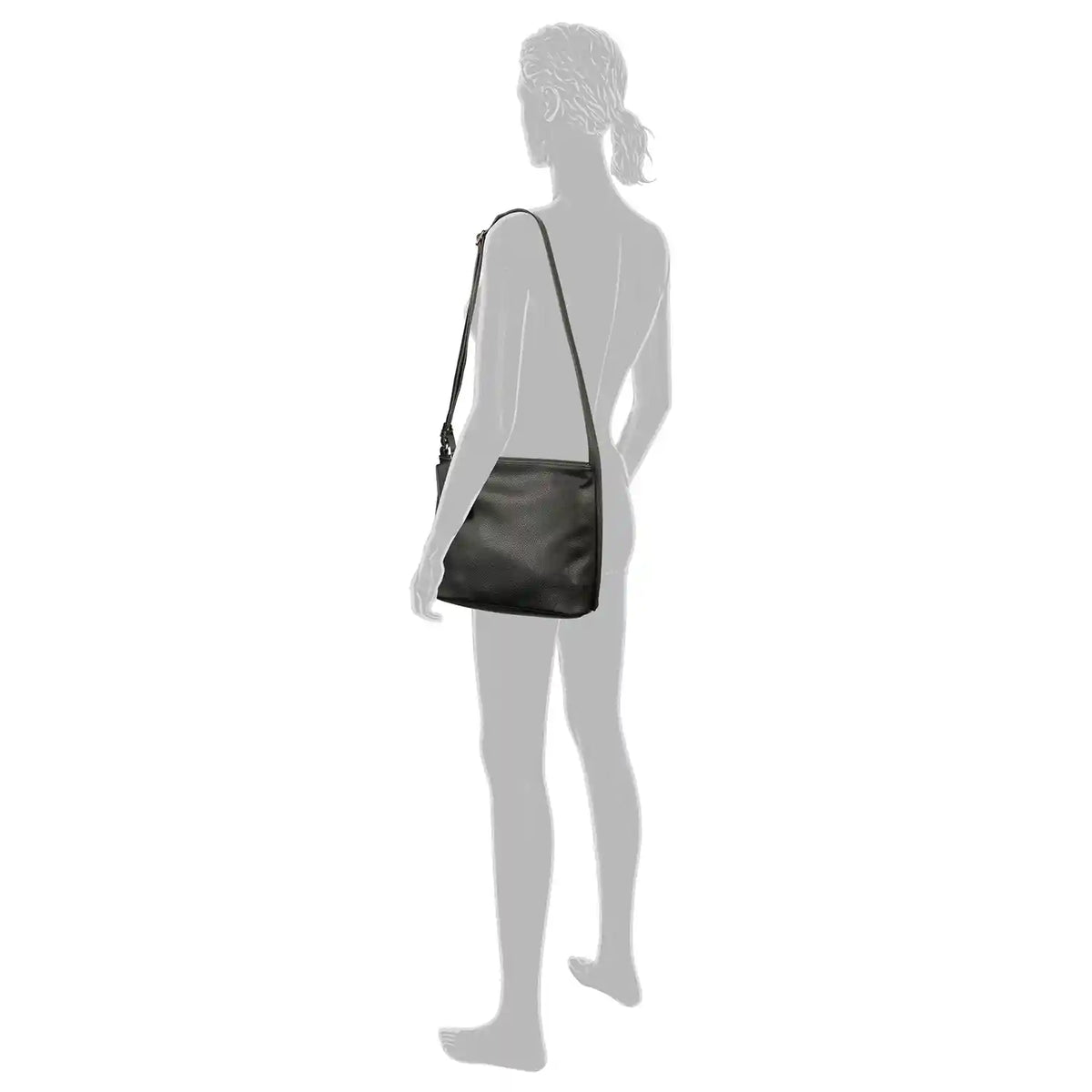Über der Schulter getragene Tom Tailor Amarea Hobo Bag, Farbe schwarz