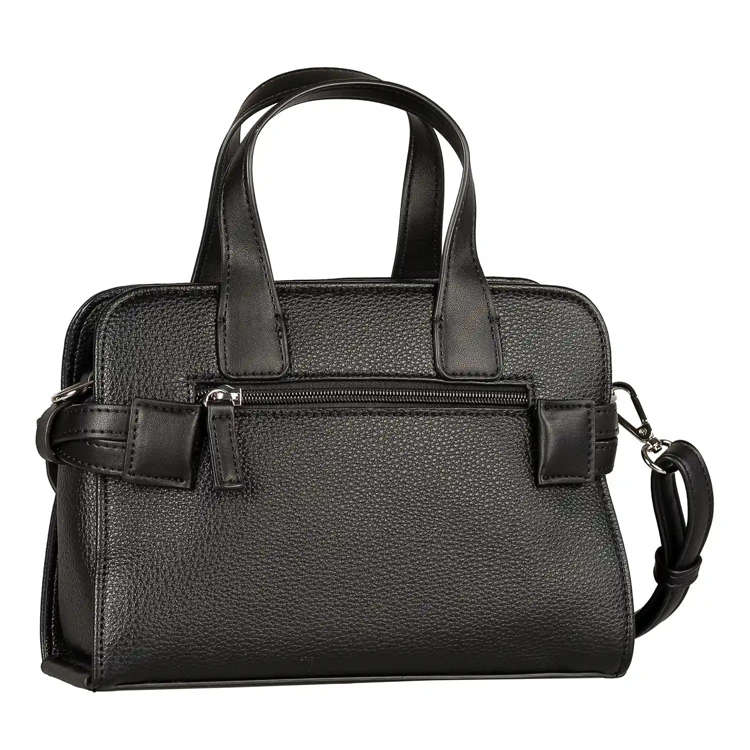 Rückseite der Tom Tailor Freya Zip Shopper S 25 cm Schwarz mit schlichtem Design und feinen Nähten