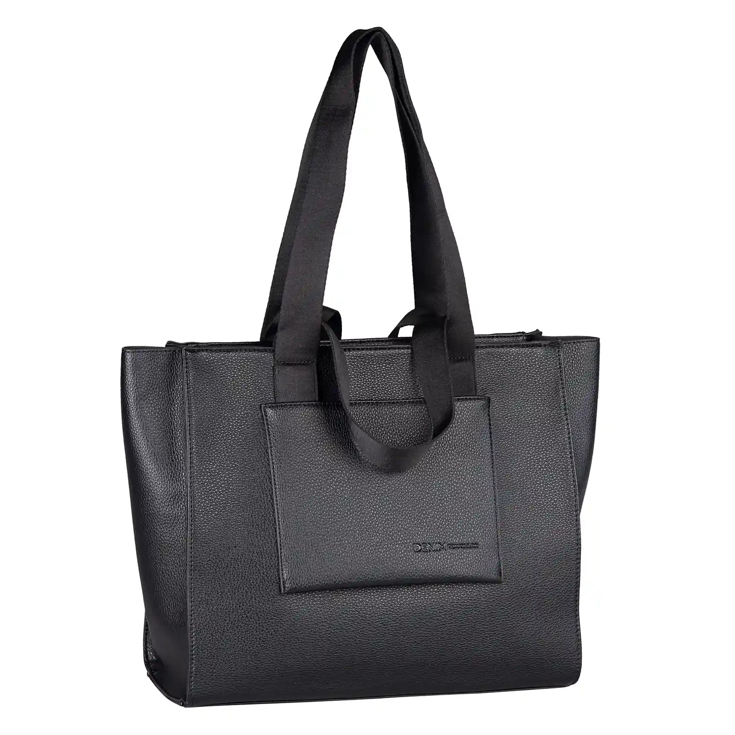 Tom Tailor Denim Aisha Zip Shopper L in Schwarz - Frontansicht mit Reißverschluss