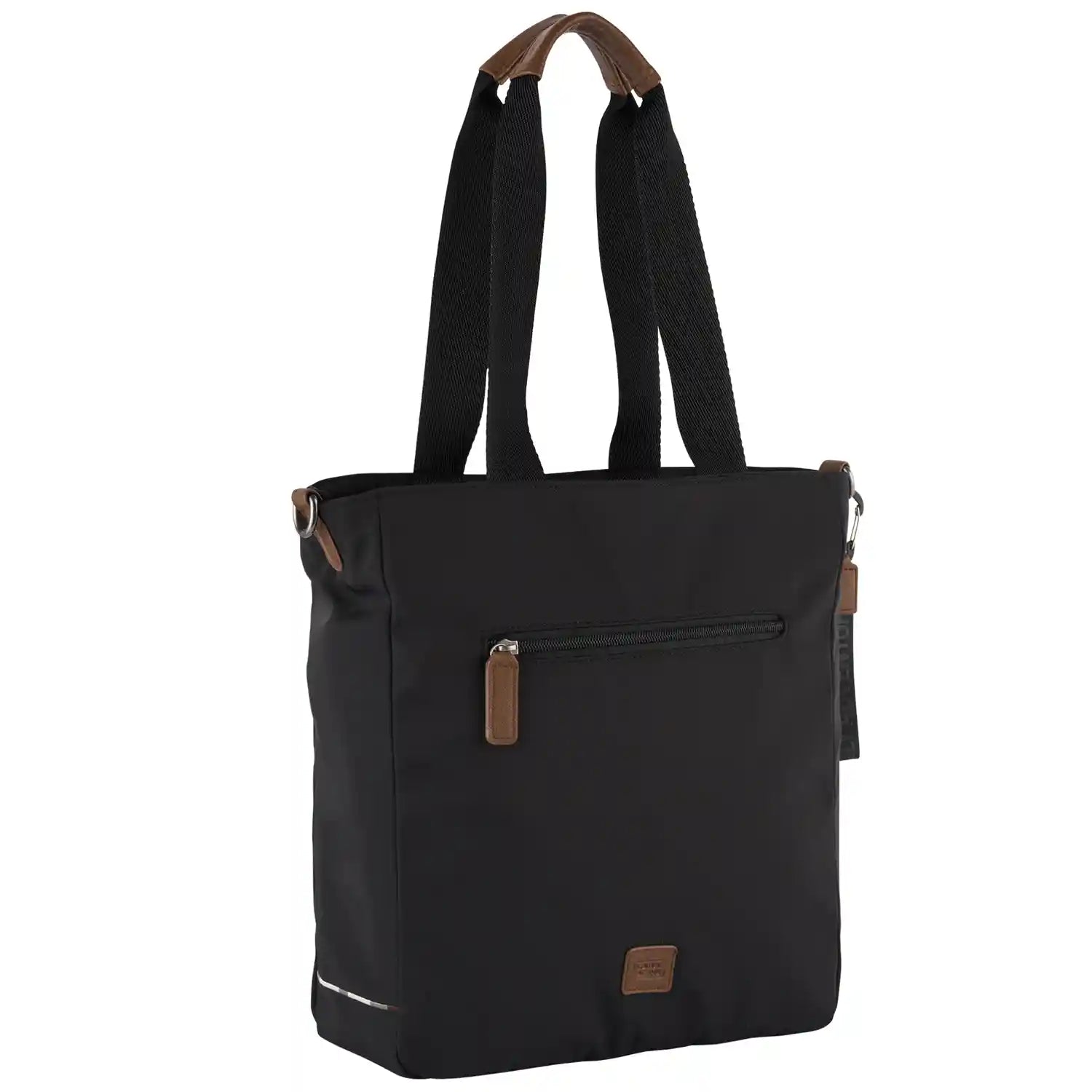 Rückseite Camel Active Aurum Zip Tote Bag M 39 cm Schwarz – schlichtes Design mit Trageriemen