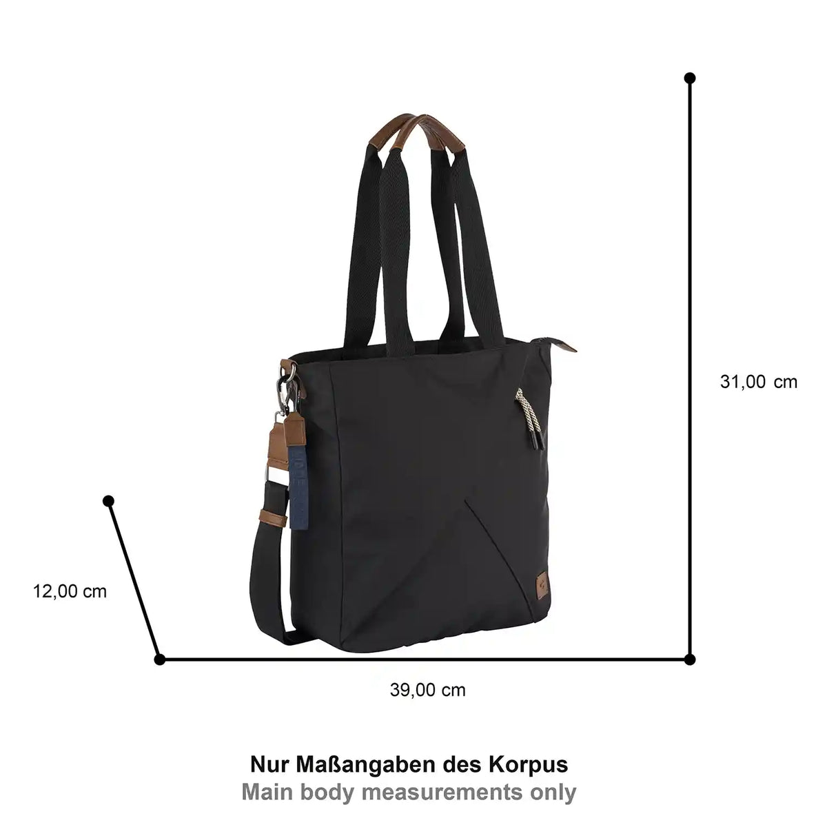 Maßangaben Camel Active Aurum Zip Tote Bag M 39 cm Schwarz