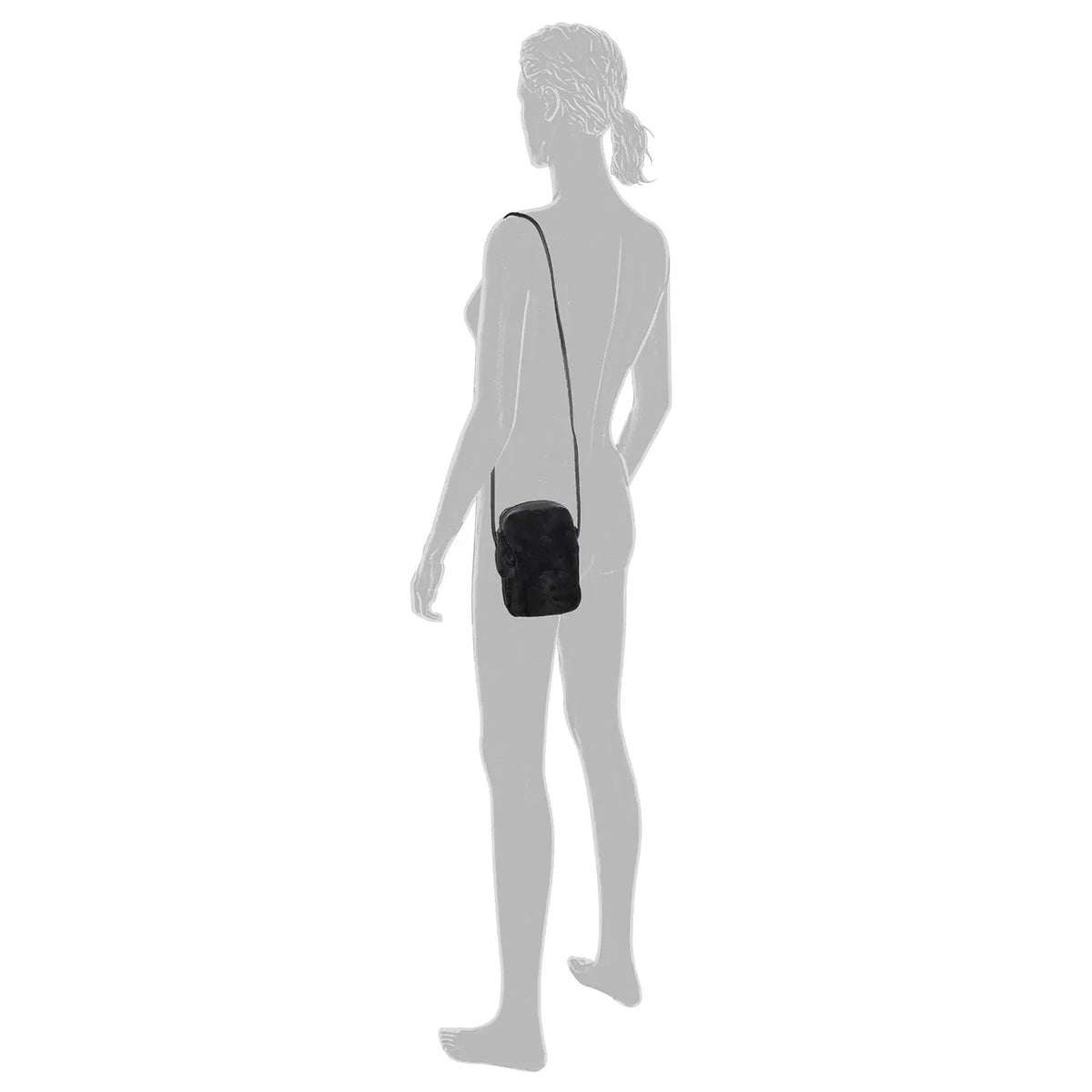 Über der Schulter getragene Tom Tailor Denim Klara Handytasche aus flauschigem Fell-Material