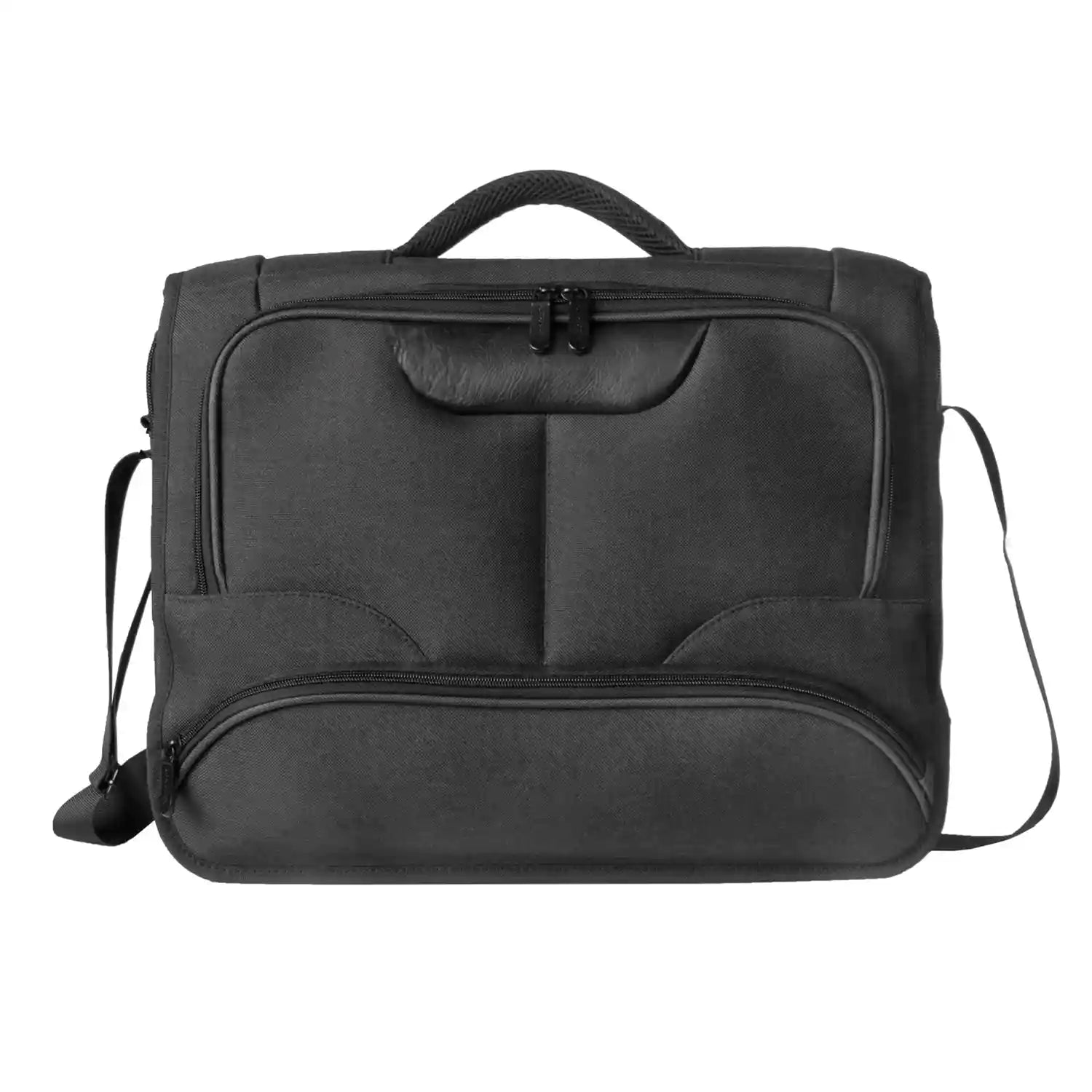 Vorderansicht Dermata Umhängetasche Canvas 44 cm - Schwarz