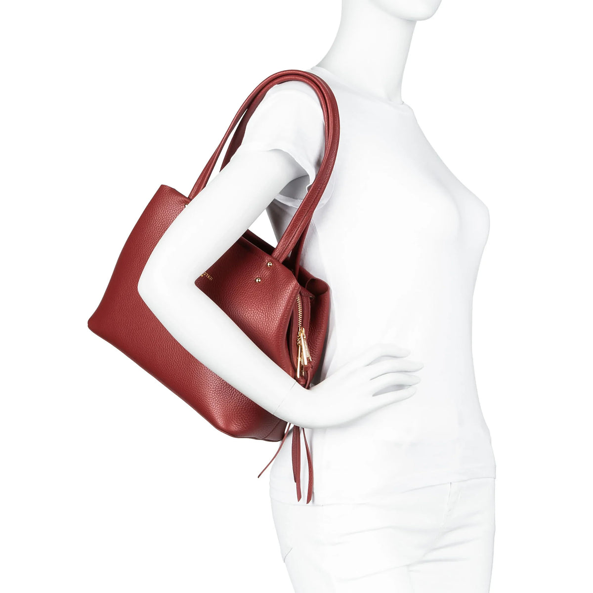 Lancaster Foulonne Double Handle Bag 30 cm - Carmin in Blush