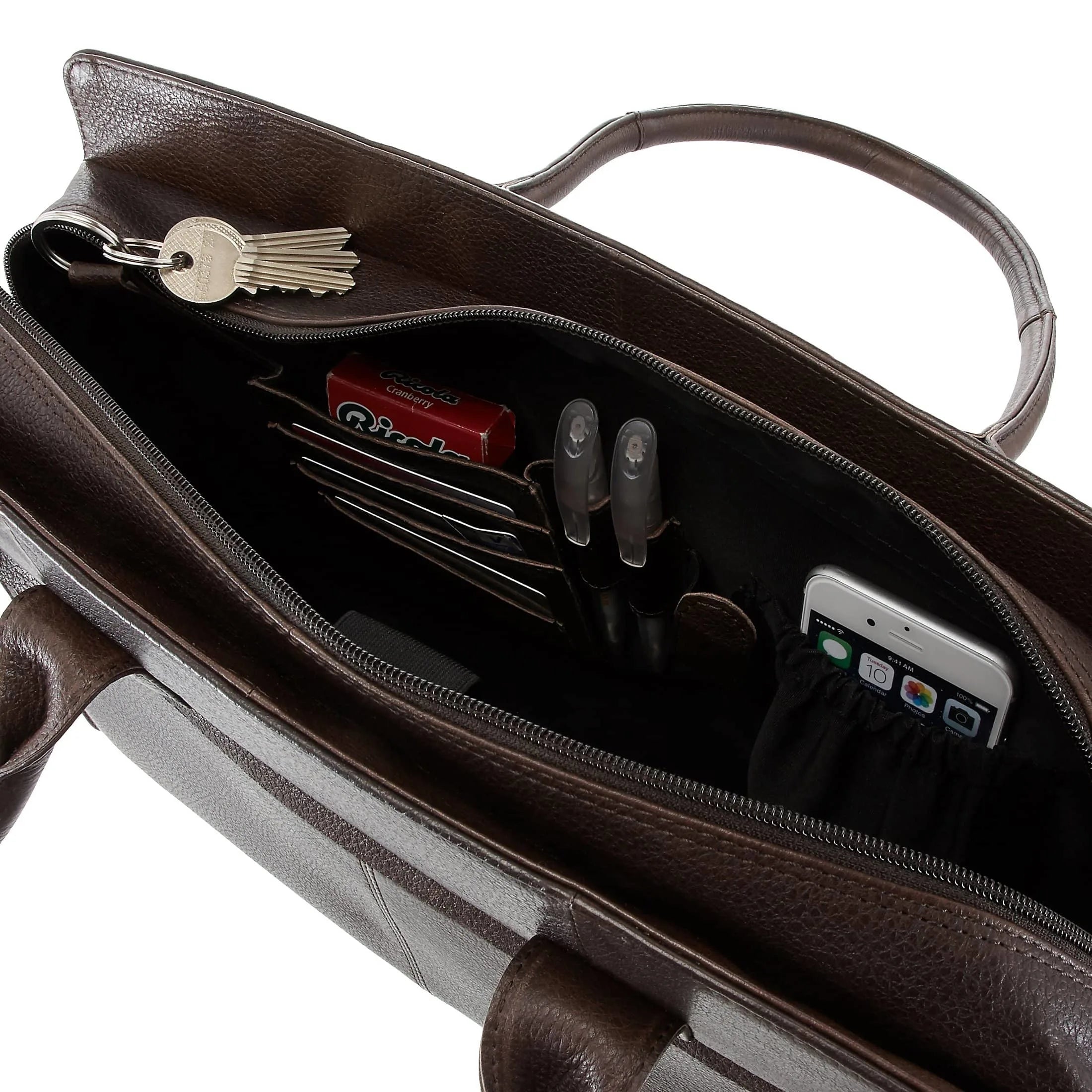 Plevier 470 Serie Aktentasche mit Laptopfach 40 cm - dunkelbraun
