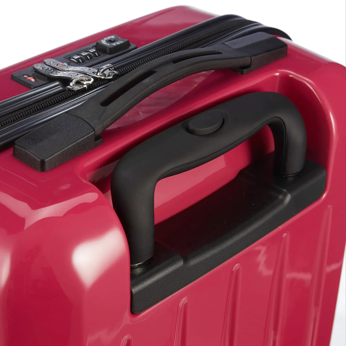 Check In London 2.0 4-Rollen-Kabinentrolley 50 cm - rot, Detailansicht, Ziehgriff, Tragegriff