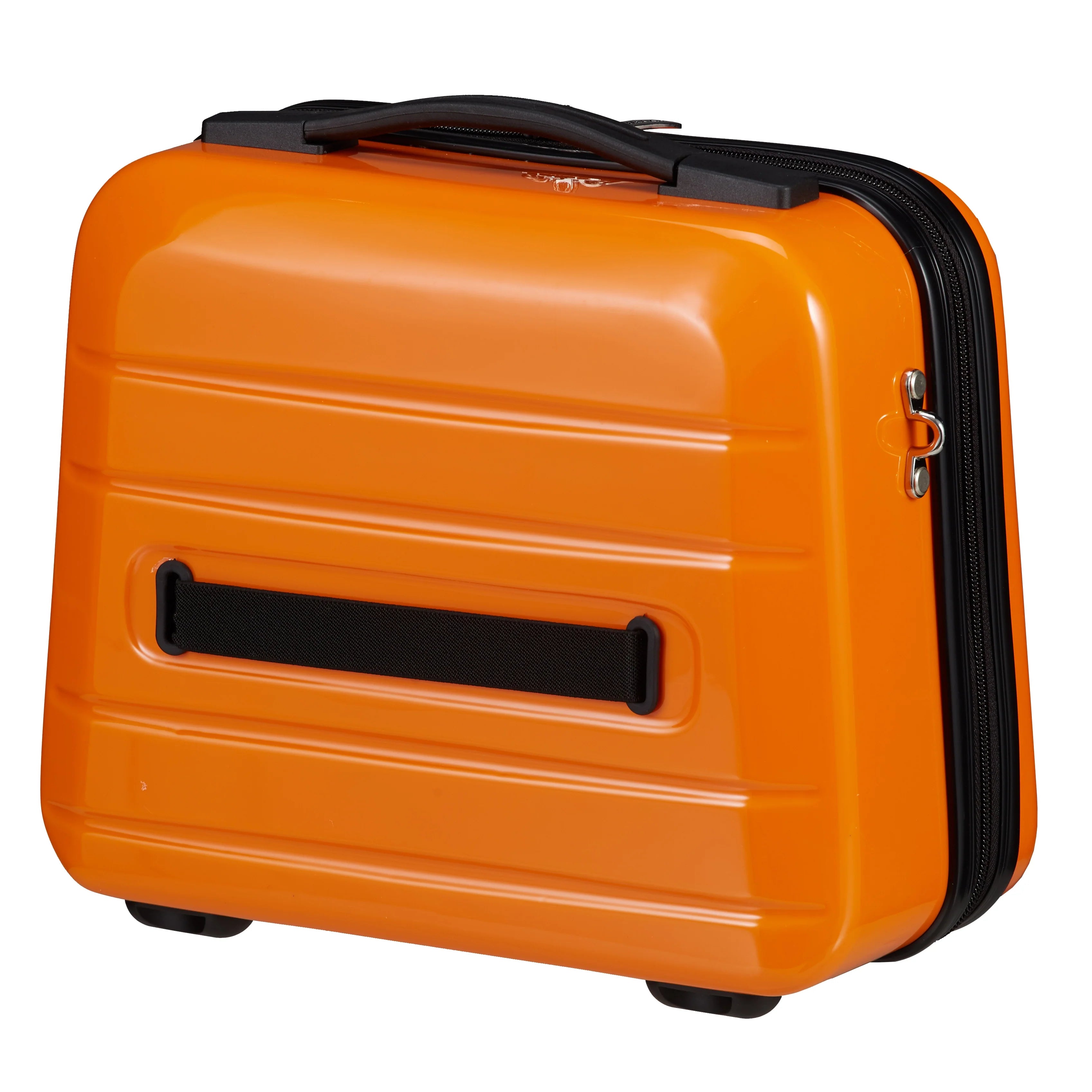 Check In London 2.0 Kosmetikkoffer 33 cm - orange, Rückansicht mit Aufsteckband
