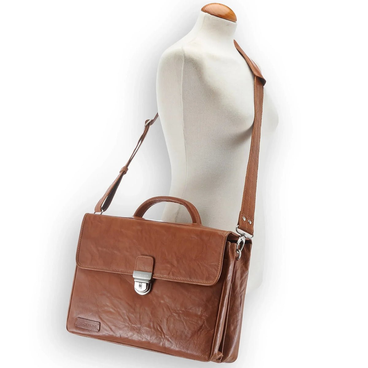 Plevier 600 Serie Business-Laptoptasche 2-Fächer 39 cm - cognac