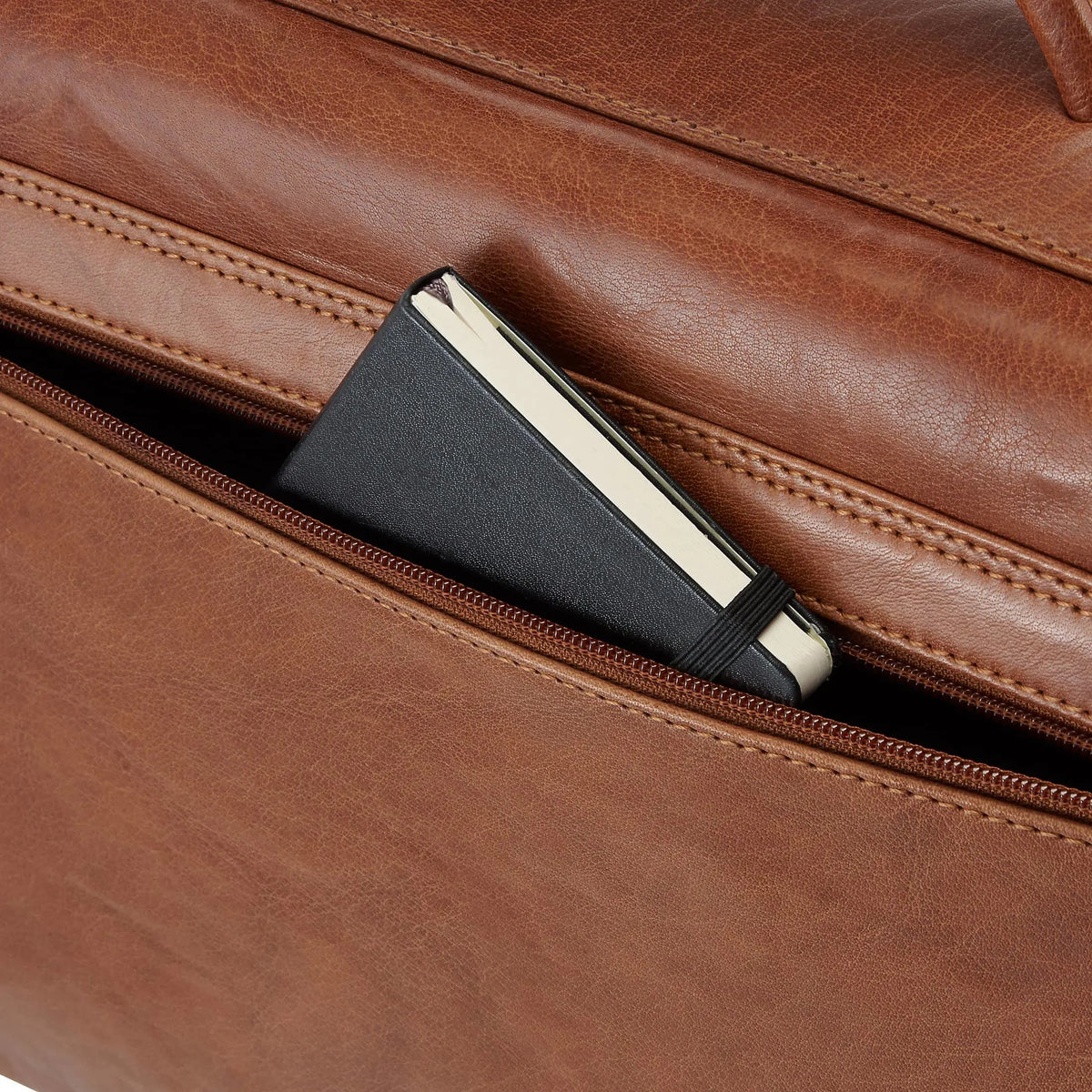 Plevier 600 Serie Business-Laptoptasche 2-Fächer 39 cm - cognac