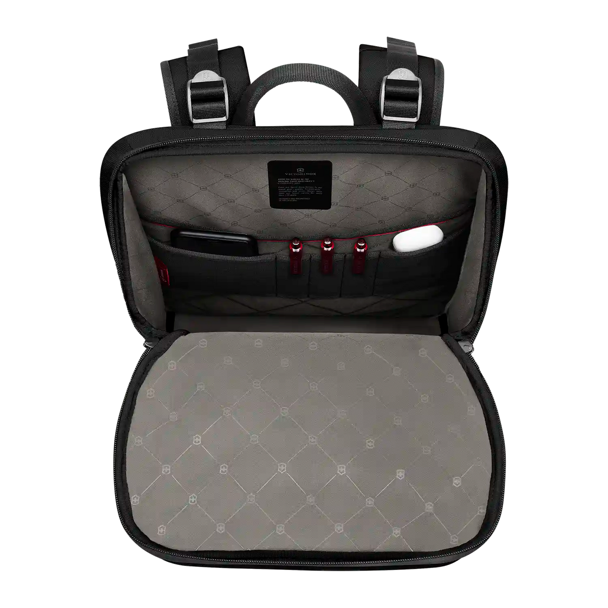 Innenansicht des Victorinox Altmont Modern Commuter Backpack Schwarz mit Laptopfach und Organizerfächern