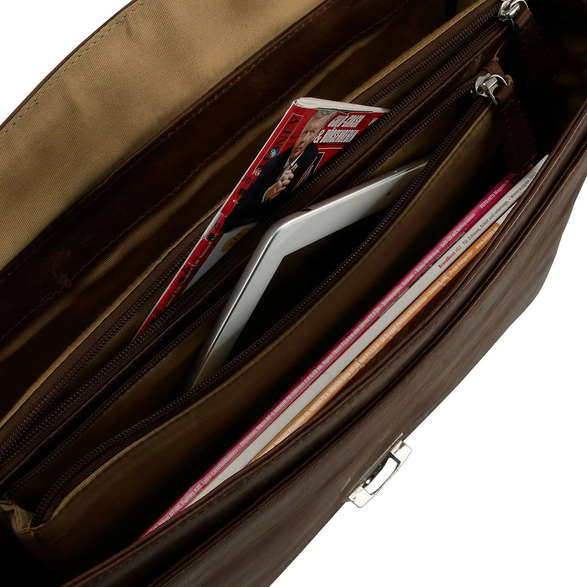 Plevier 700er Serie Business Aktentasche mit Laptopfach 39 cm - cognac